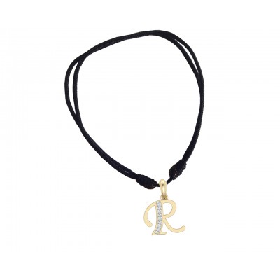 Gold Alphabet R charm